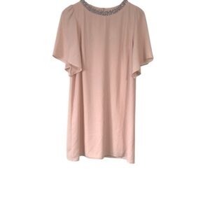 NWT Dorothy Perkins peach rhinestone neck short sleeve shift dress size 8